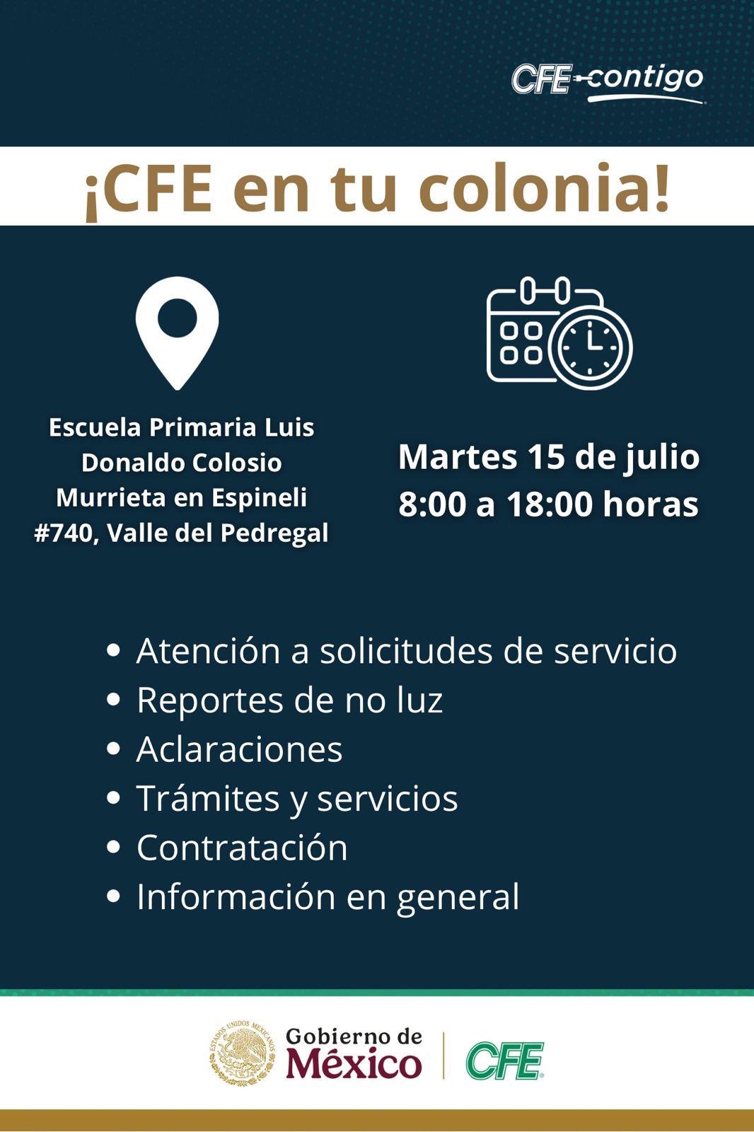 CFE instala módulos de atención en Mexicali.