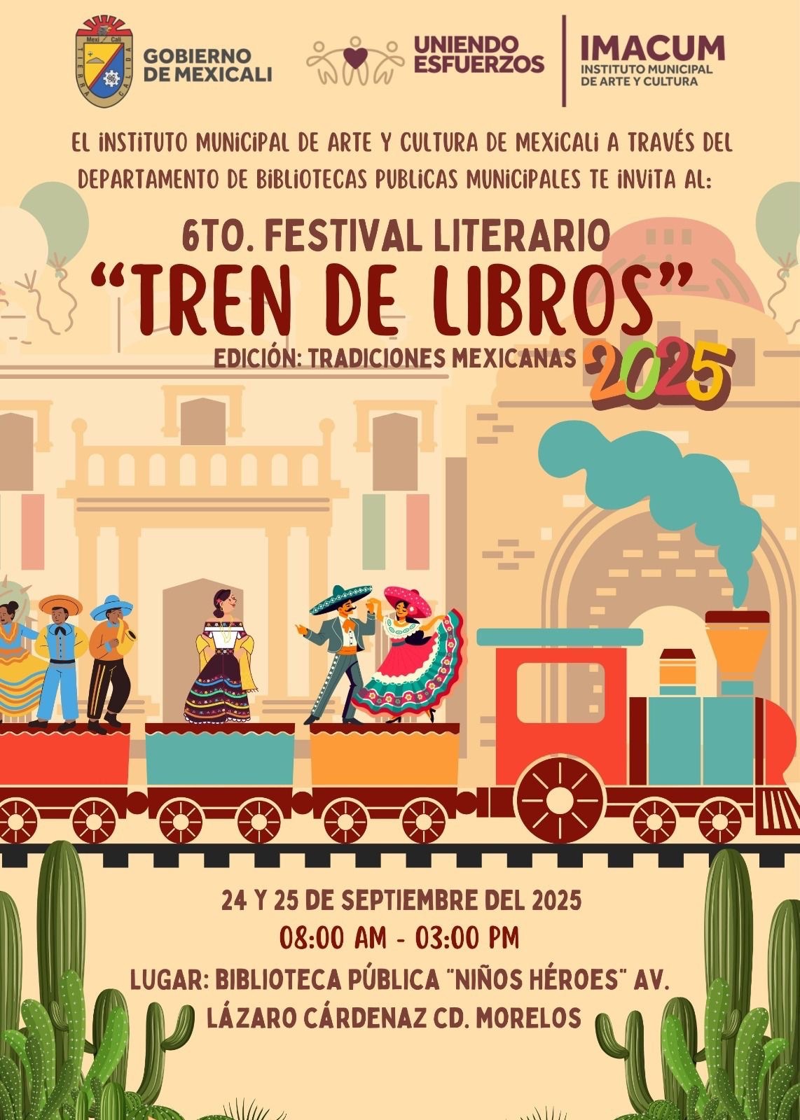 IMACUM INVITA AL 6º FESTIVAL DE LECTURA “TREN DE LIBROS” EN EL VALLE DE MEXICALI