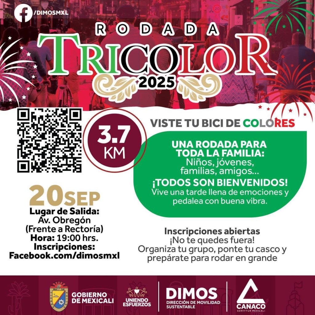 INVITA GOBIERNO DE MEXICALI A PARTICIPAR EN “RODADA&nbsp;TRICOLOR”