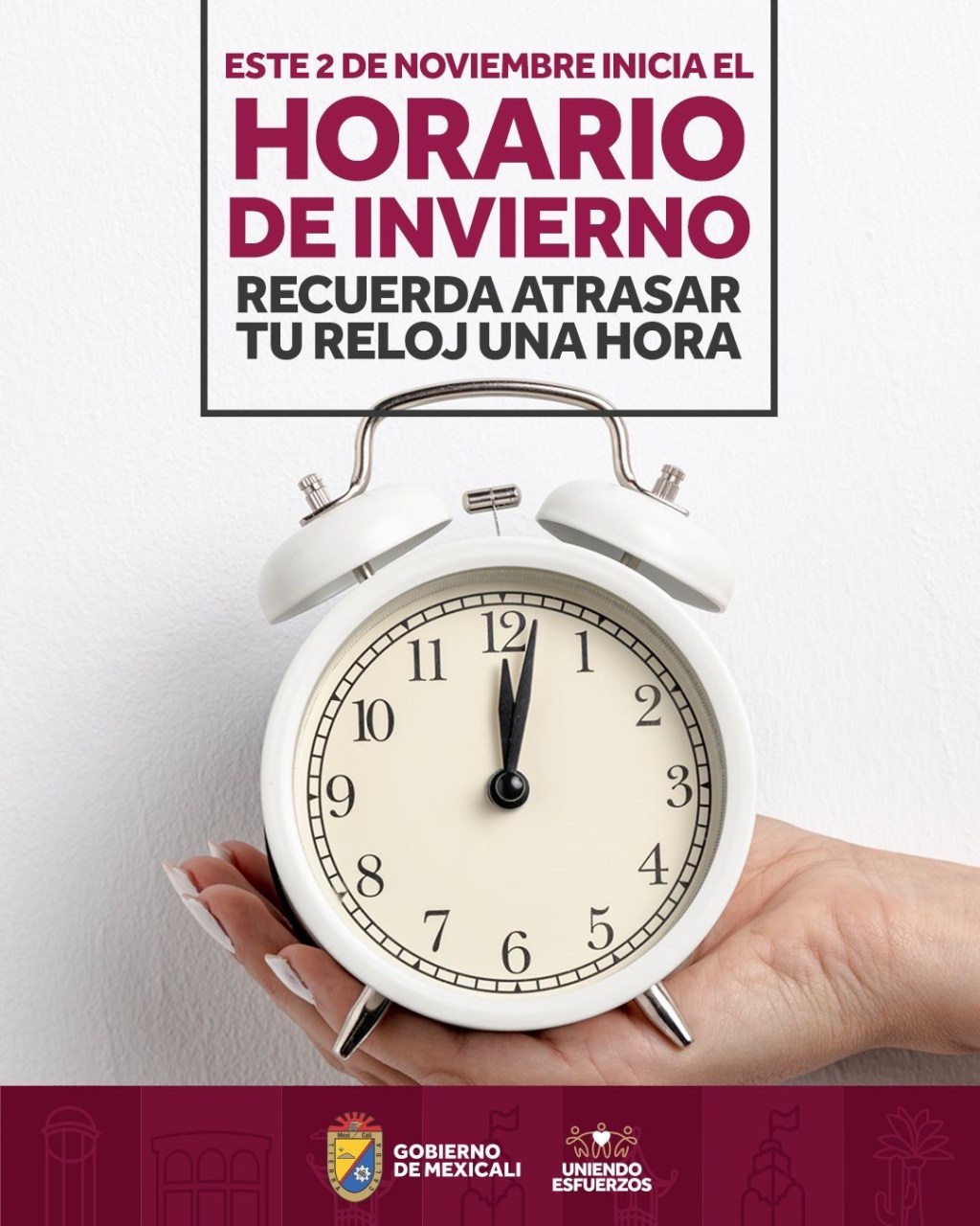 No te olvides atrásar tu reloj una hora&nbsp;⏰