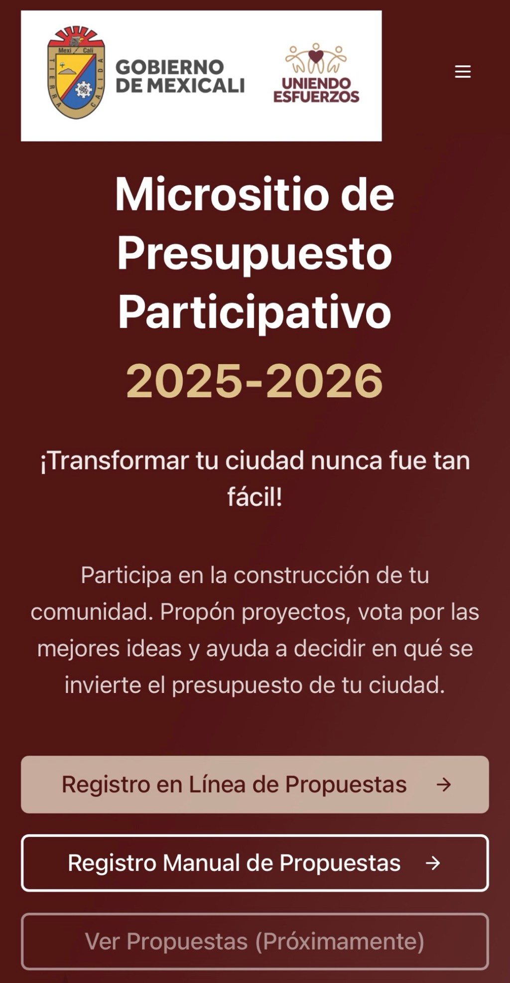 Participa en el presupuesto&nbsp;participativo
