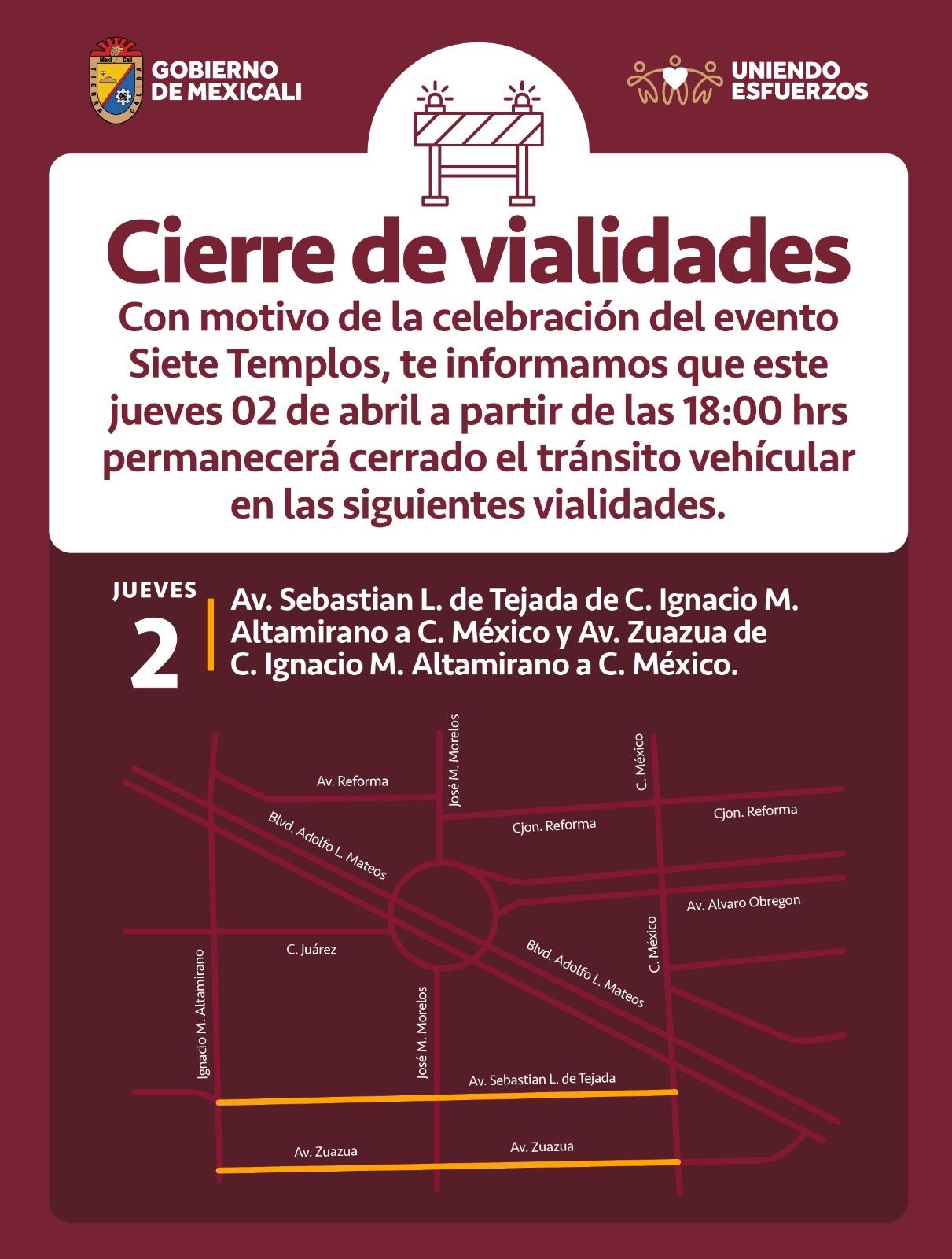 Cierres parciales este jueves !!!